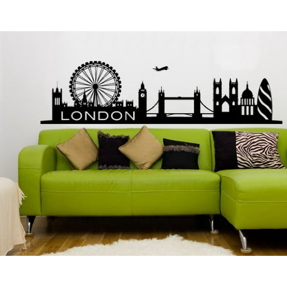JP London PMUR2035 Peel and Stick Removable Wall Decal Sticker Mural 4 x 3-Feet Abstract Dandelion Web Black and White 